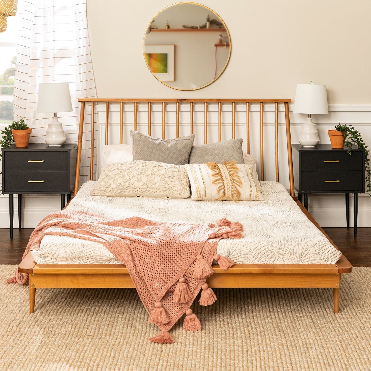 Spindle Back Solid Wood Beds