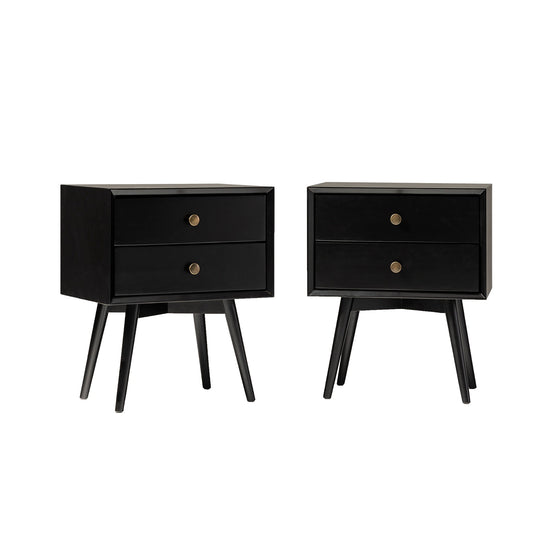 Mid-Century Solid Wood Nightstand Collection (1 or 2 Drawer)