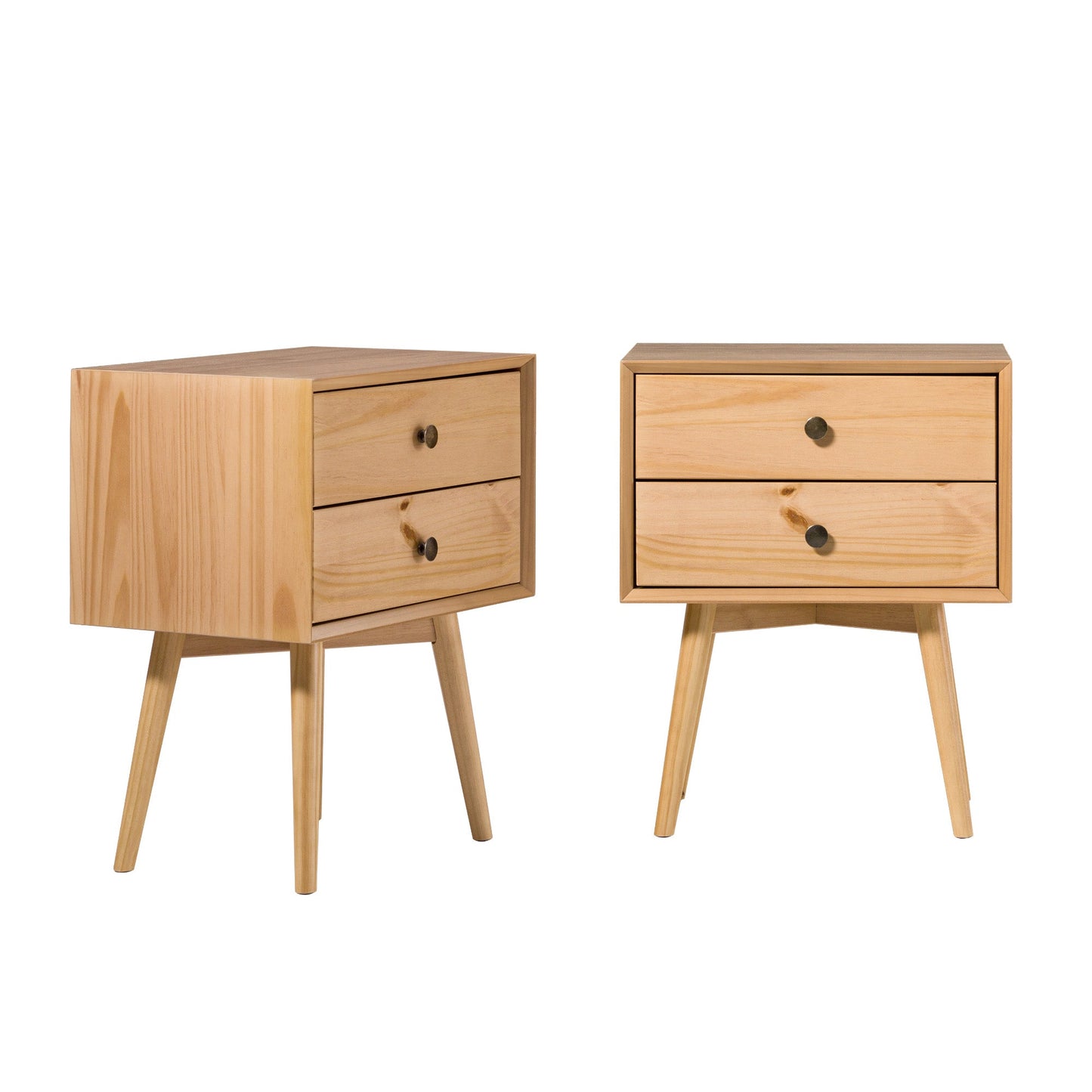 Mid-Century Solid Wood Nightstand Collection (1 or 2 Drawer)