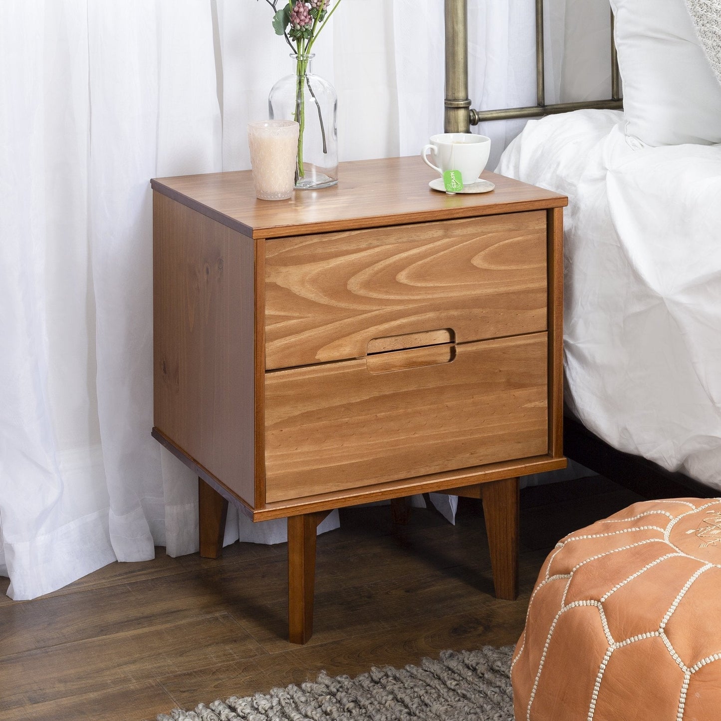 Sloane Mid Century Modern Solid Wood Nightstand