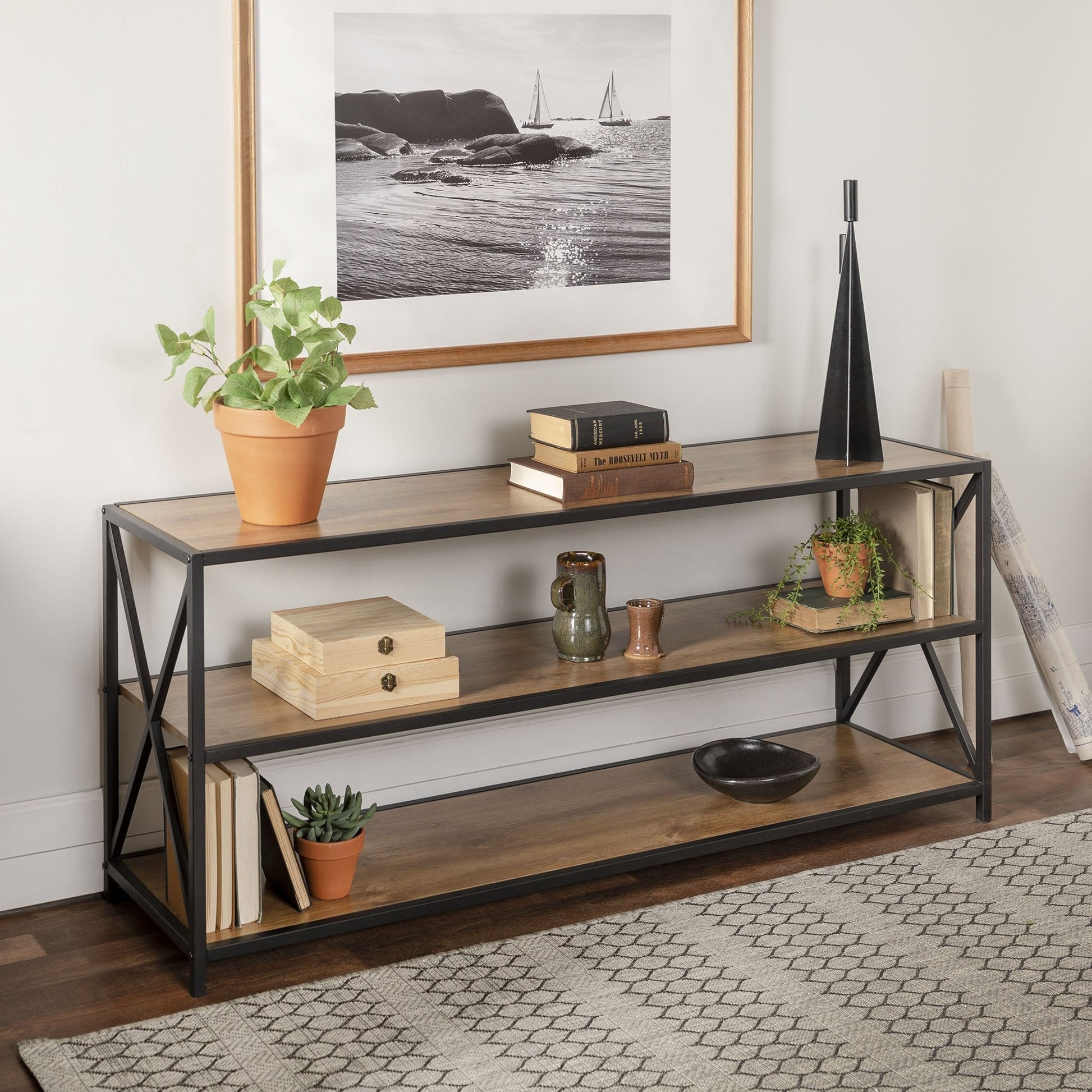 Metal X 60" Bookshelf