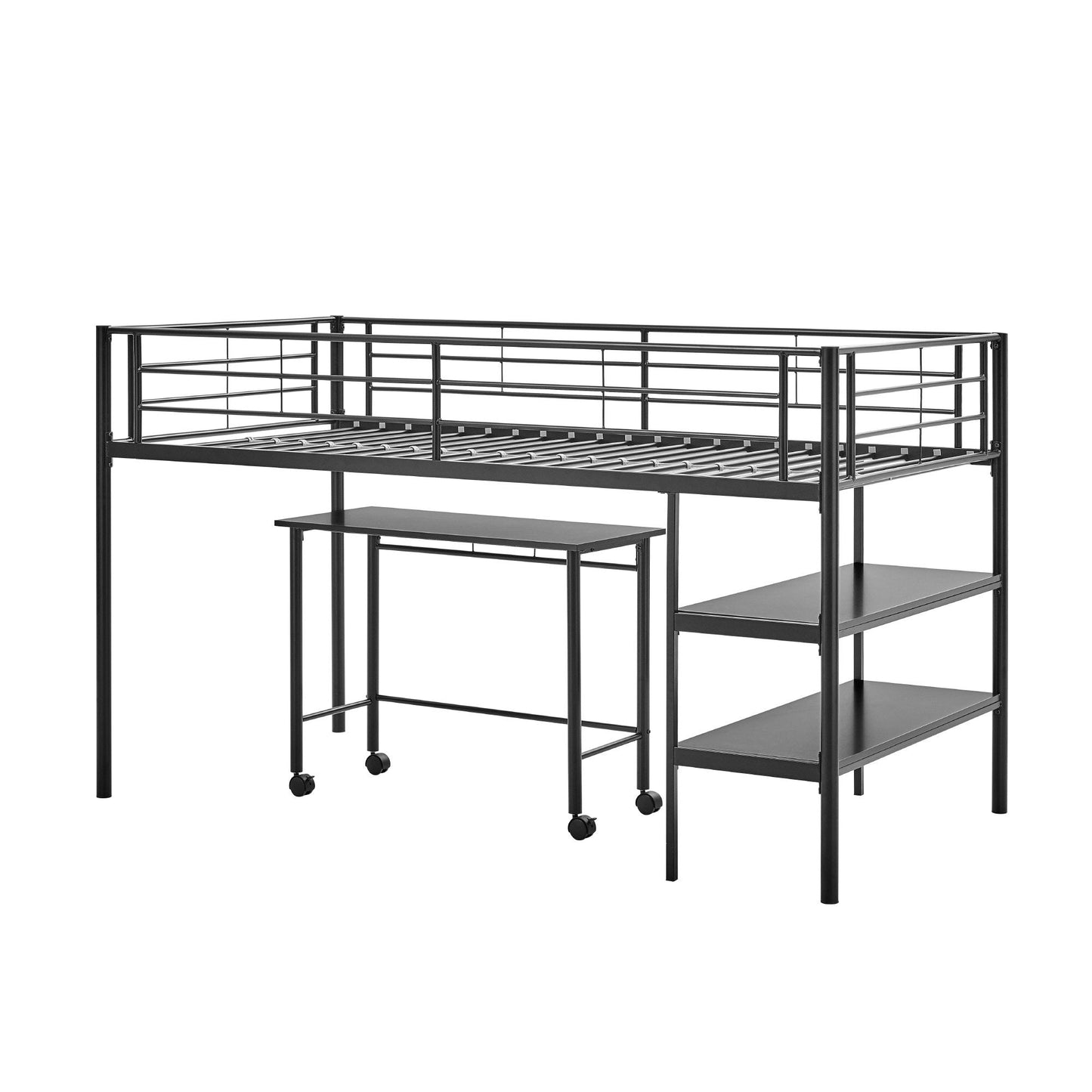 Sunset Twin Low Loft Bed with Desk