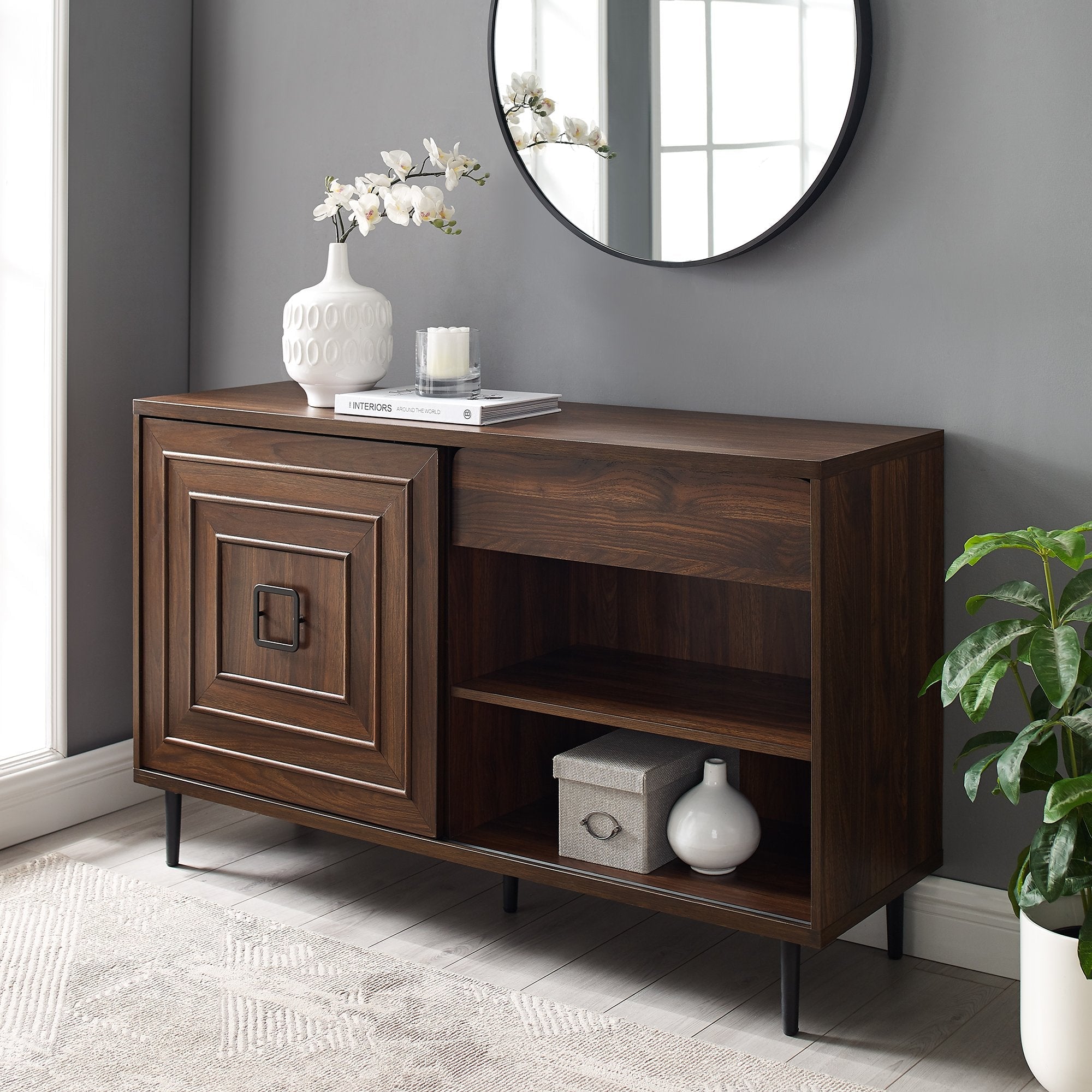 Serena Square Detail Sliding Door Sideboard