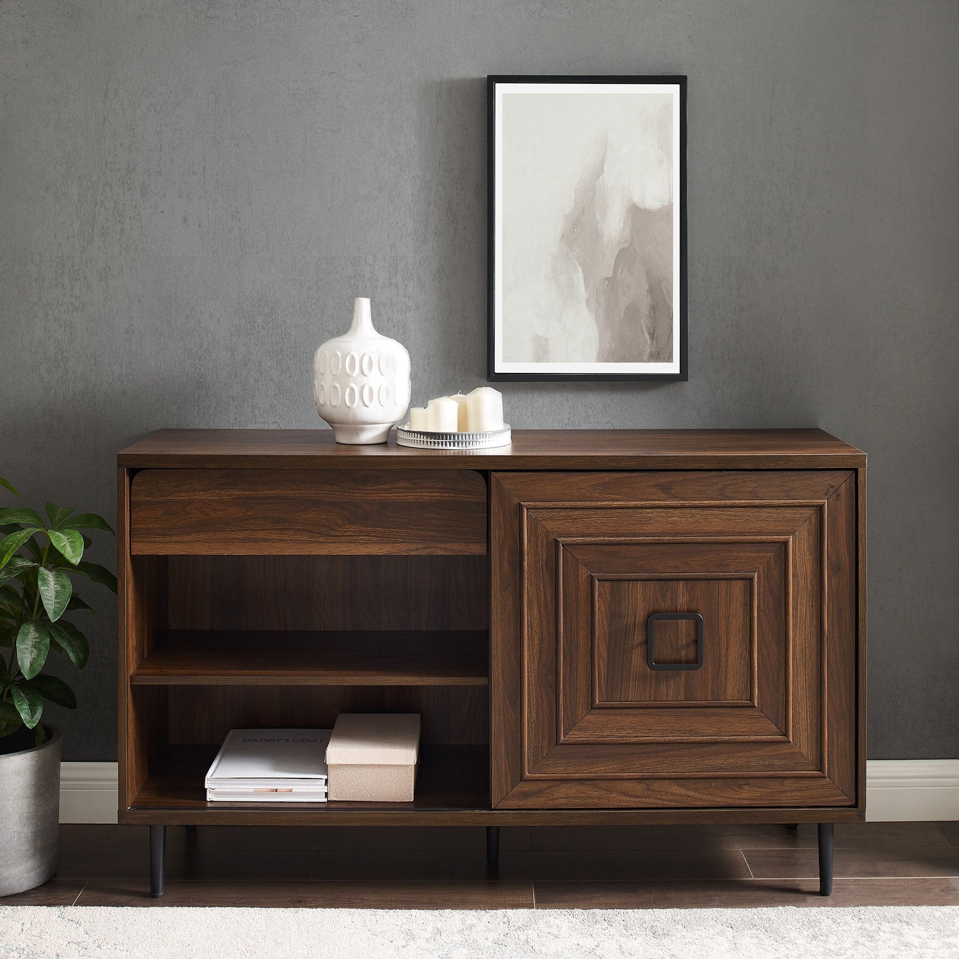 Serena Square Detail Sliding Door Sideboard