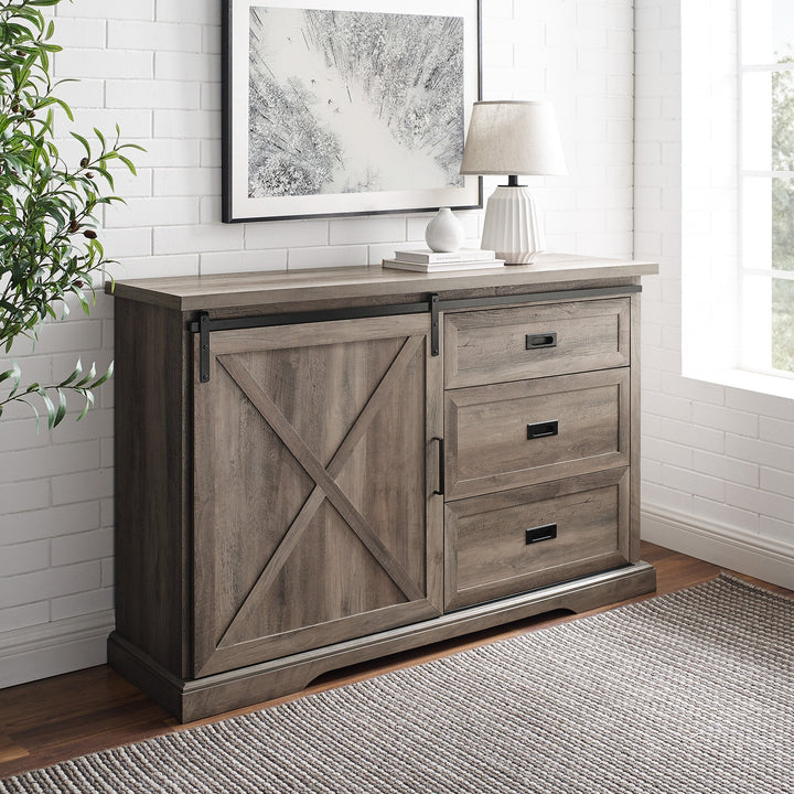 Sliding X Barn Door Sideboard