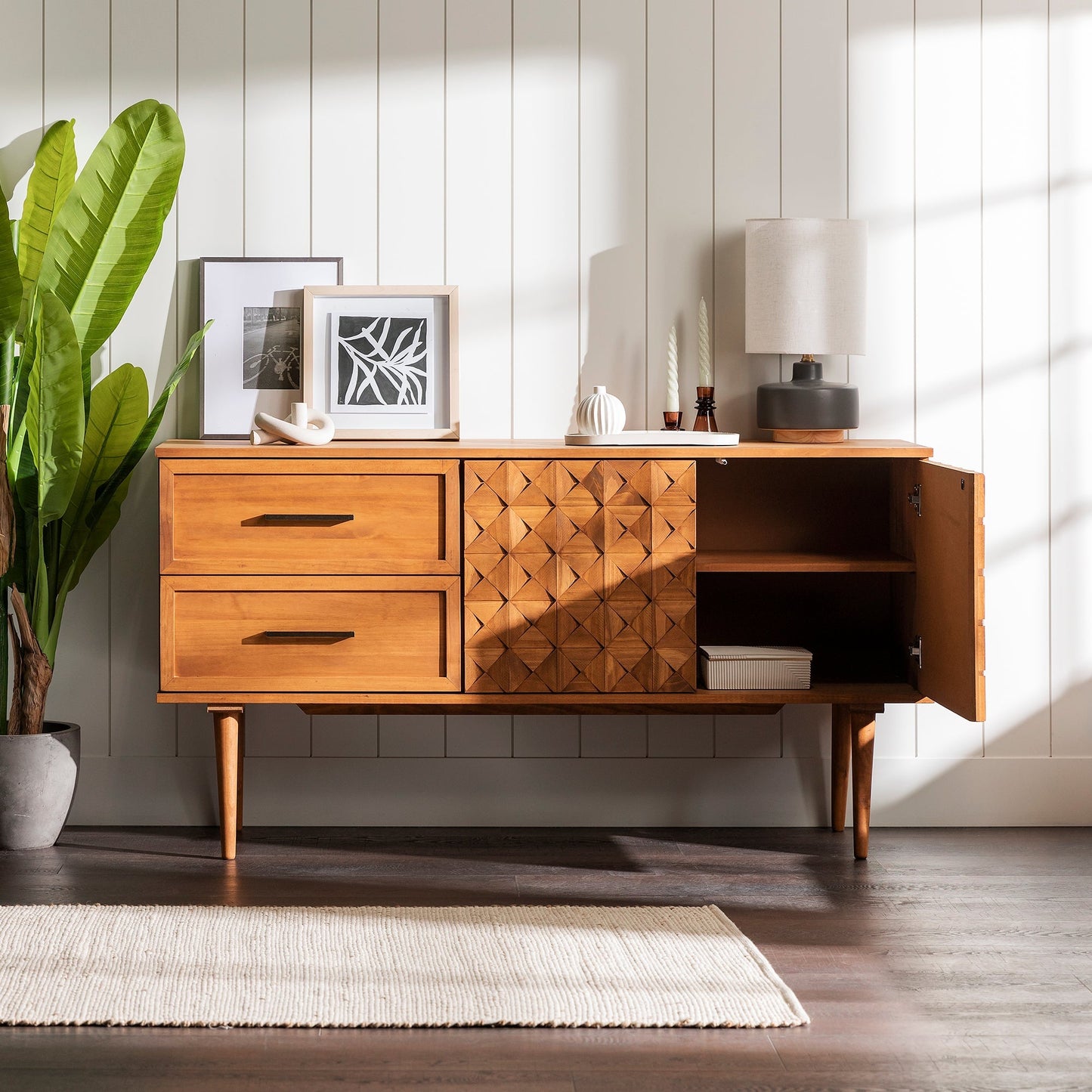 Tessa Solid Wood Prism Sideboard