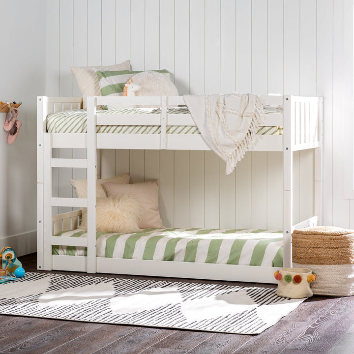 Twin Over Twin Solid Wood Slat Bunk Bed