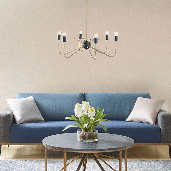 Alexis Alexis Chandelier - Antique Brass/Black - Mac & Mabel