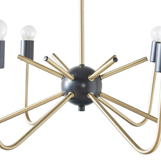 Alexis Alexis Chandelier - Antique Brass/Black - Mac & Mabel