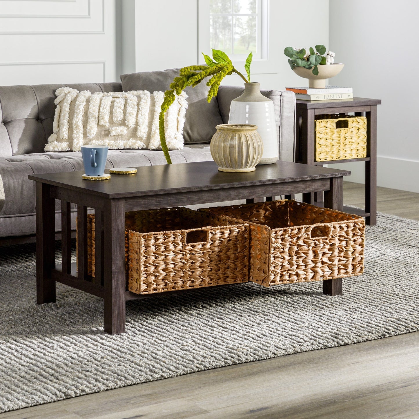 Mission Storage Coffee Table with Baskets