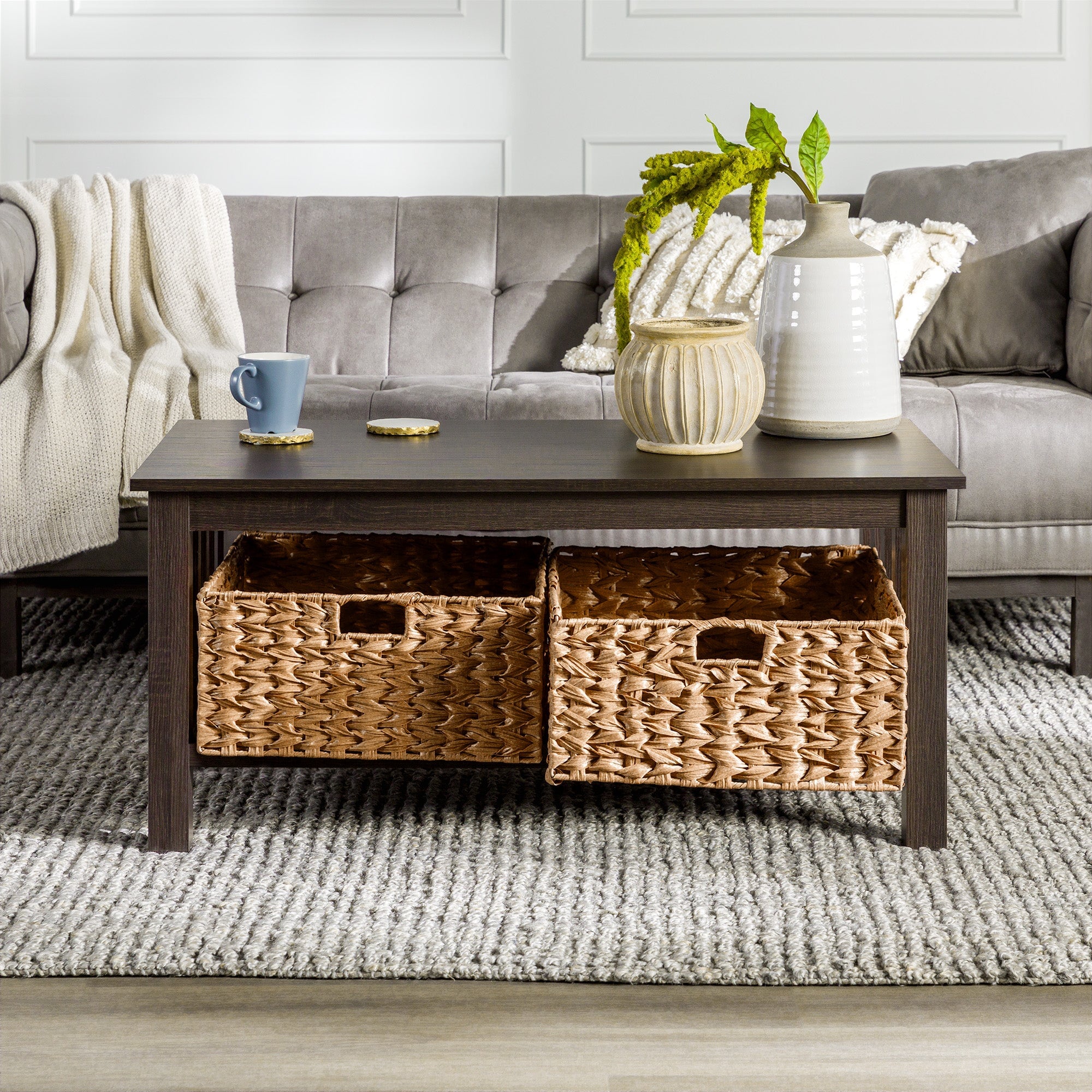 Mission Storage Coffee Table with Baskets