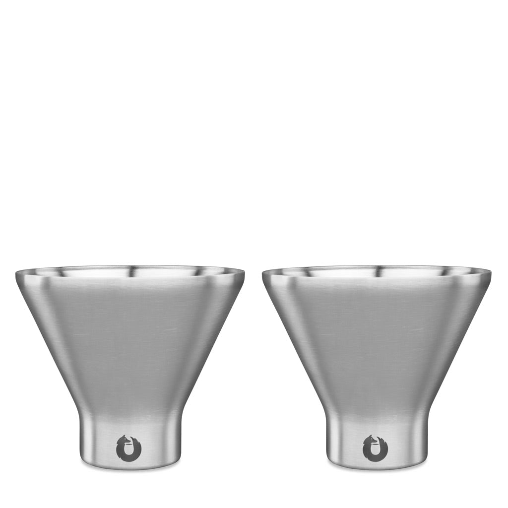 Stainless Steel Martini Glass, Set of 2 - Steel