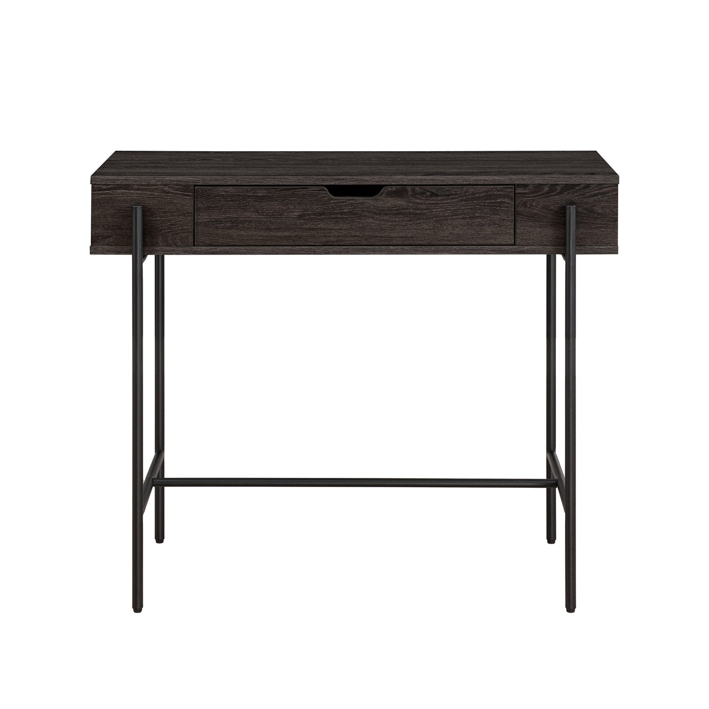 Modern Minimalist Metal and Wood 1-Drawer Entry Table