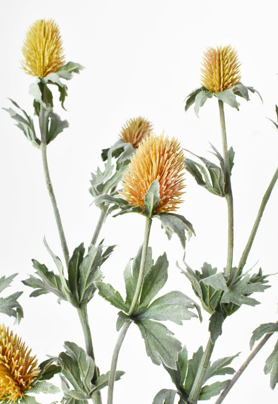 Thistle Spray Stem, 31", Mauve & Yellow