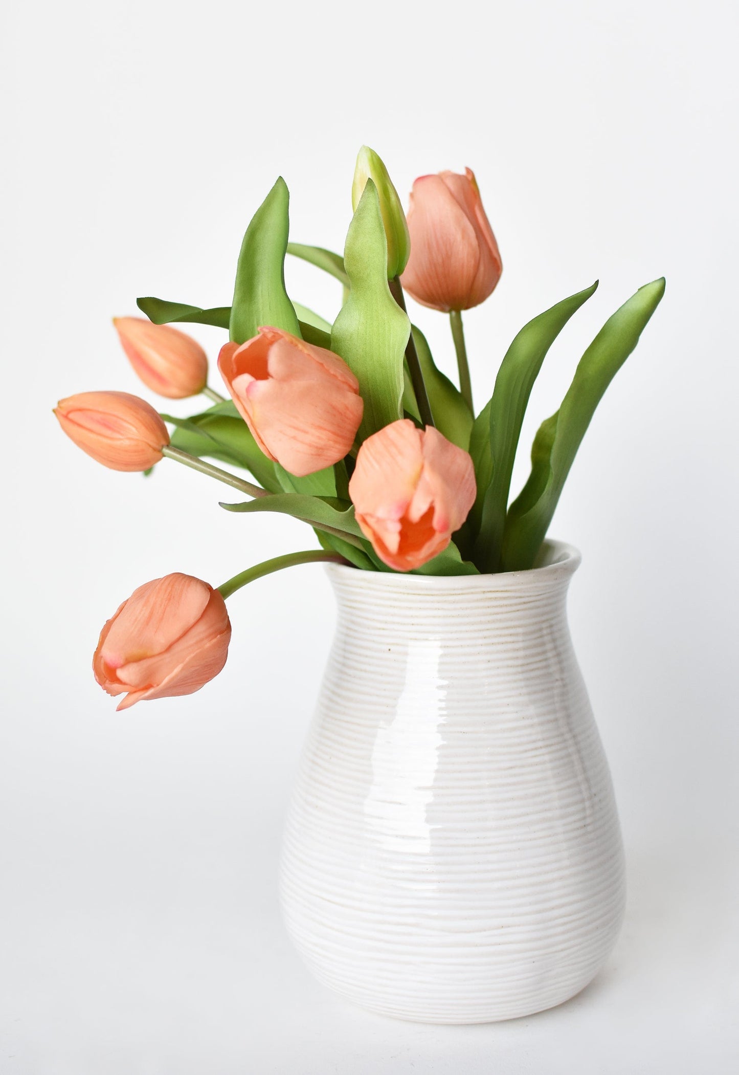 Tulip Stem Bundle, 11.75", Orange Sorbet, Real Touch