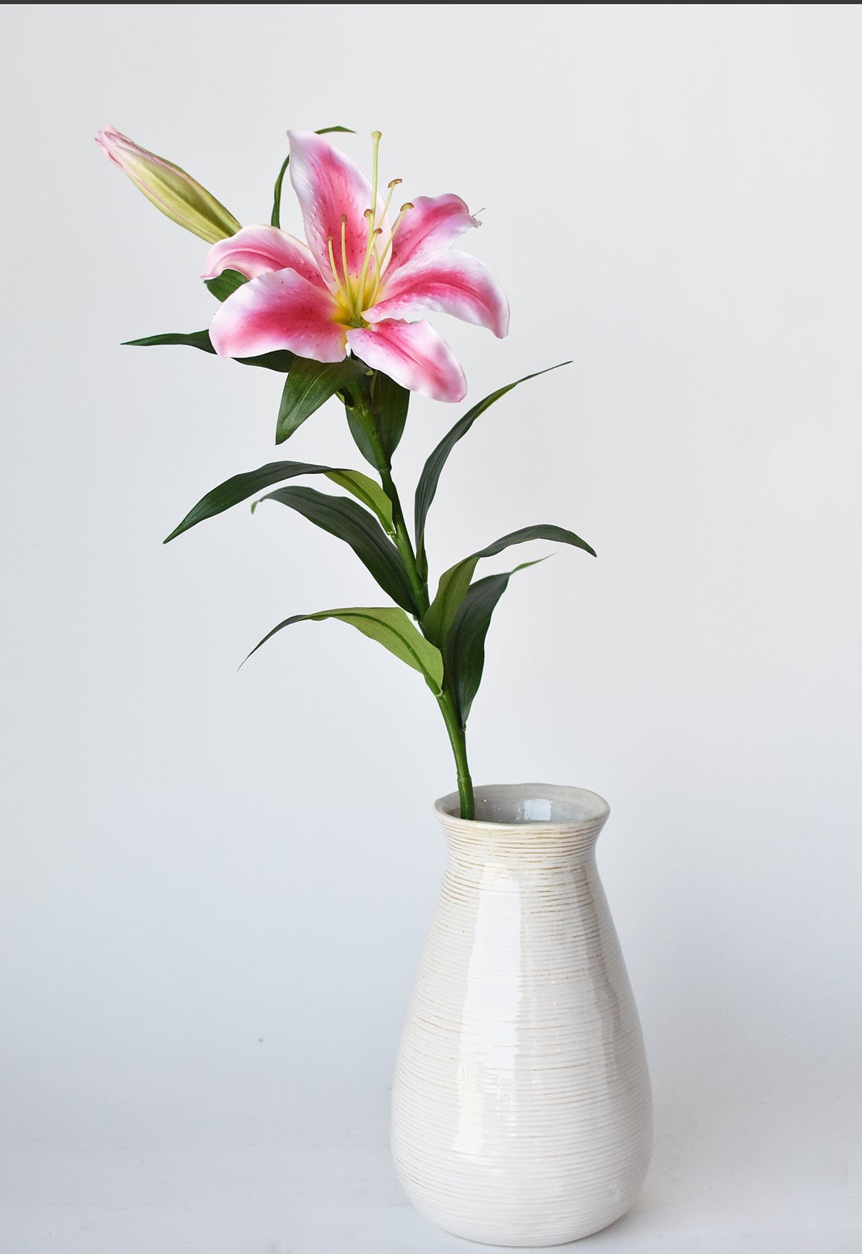 Lily Stem, 35", Pink & White