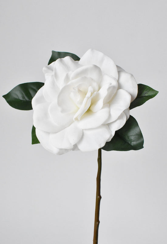 Gardenia Stem, 11", White, Real Touch