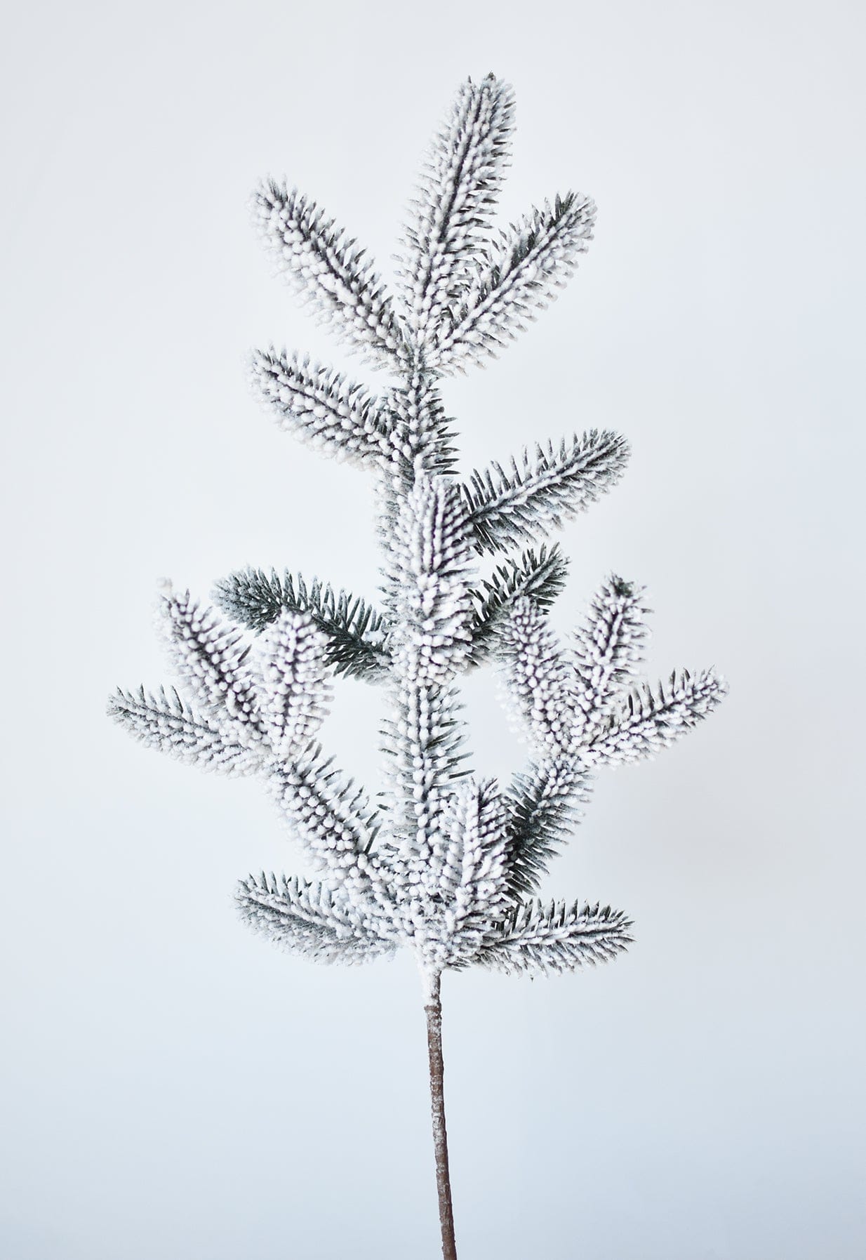 Snowed Green Pine Spray, 18"