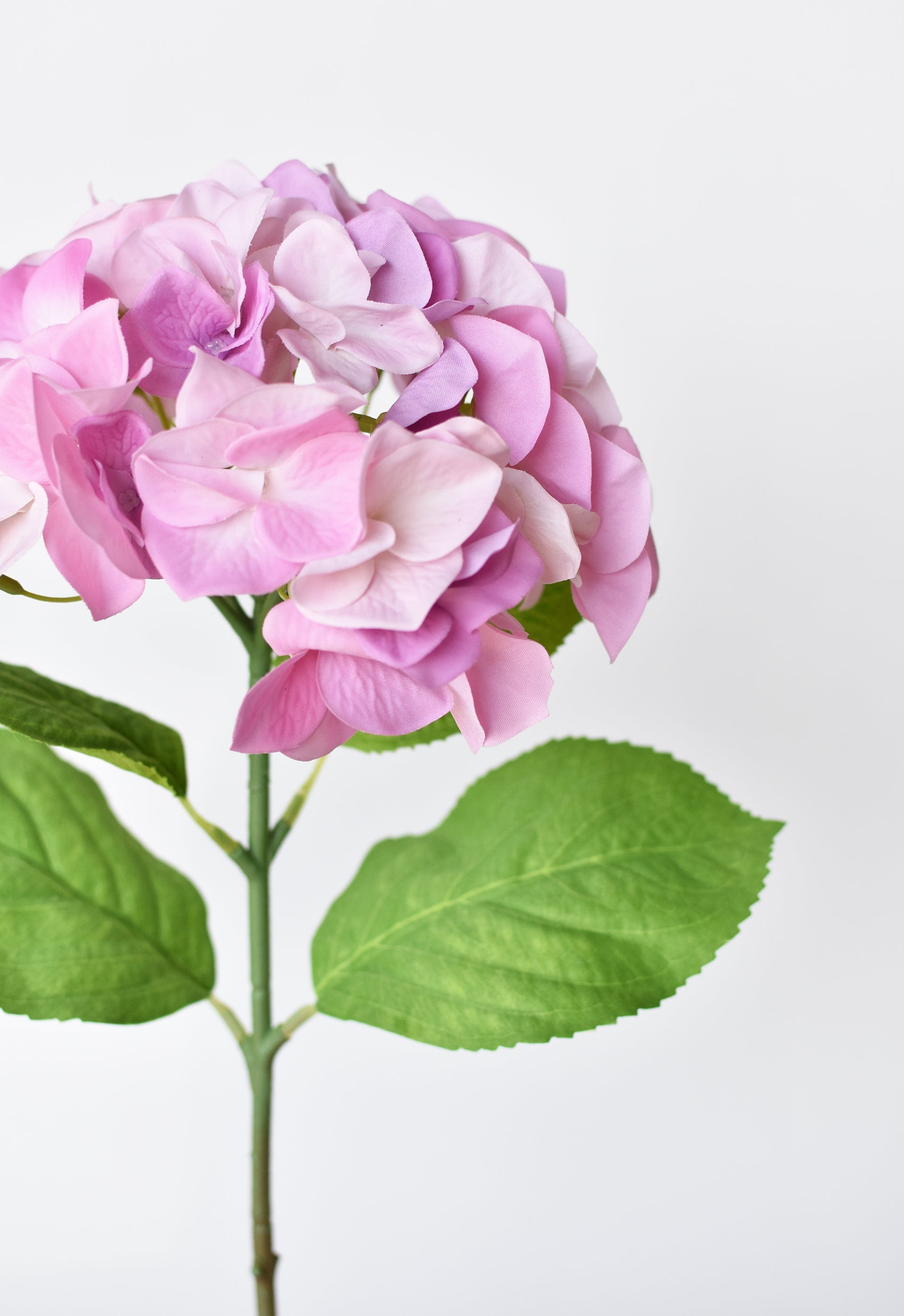 Hydrangea Stem, 19", Pink, Real Touch