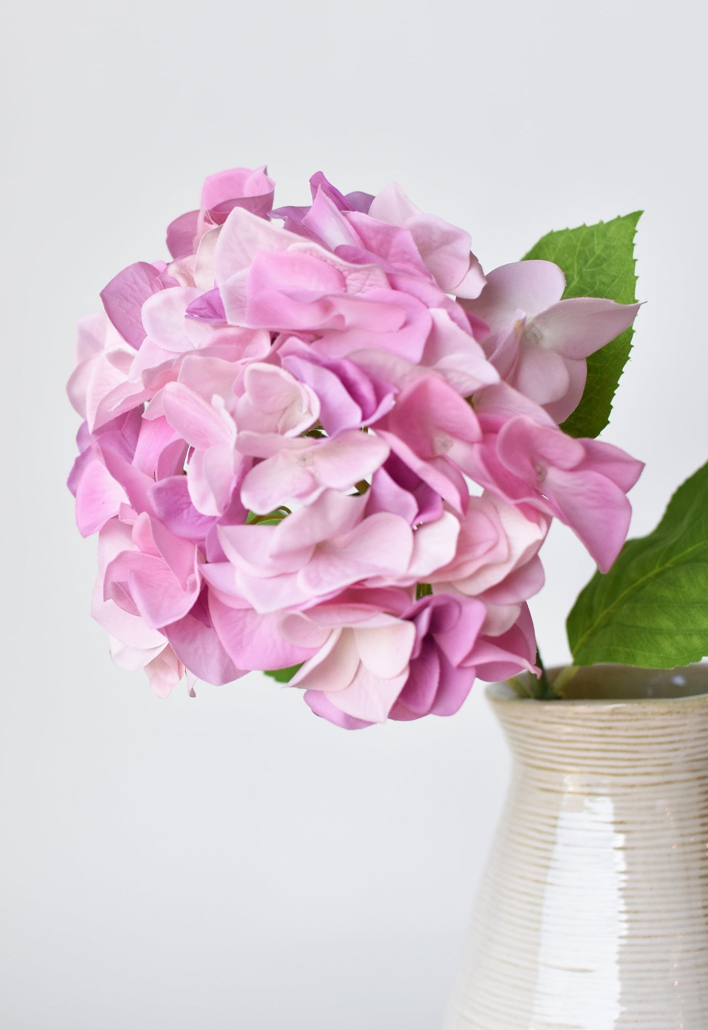 Hydrangea Stem, 19", Pink, Real Touch