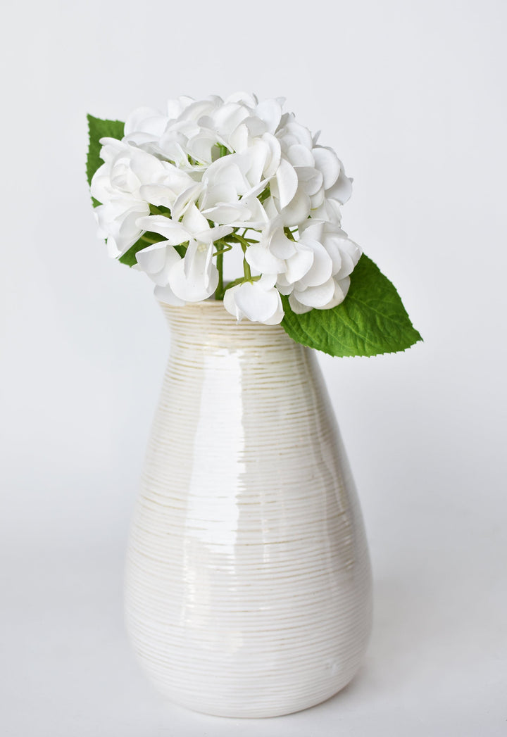 Hydrangea Stem, 13", White, Real Touch