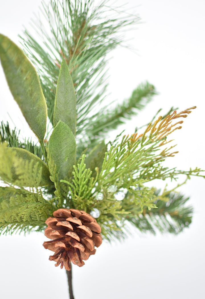 Pinecone, Cedar & Pine Mixed Stem, 15.5"