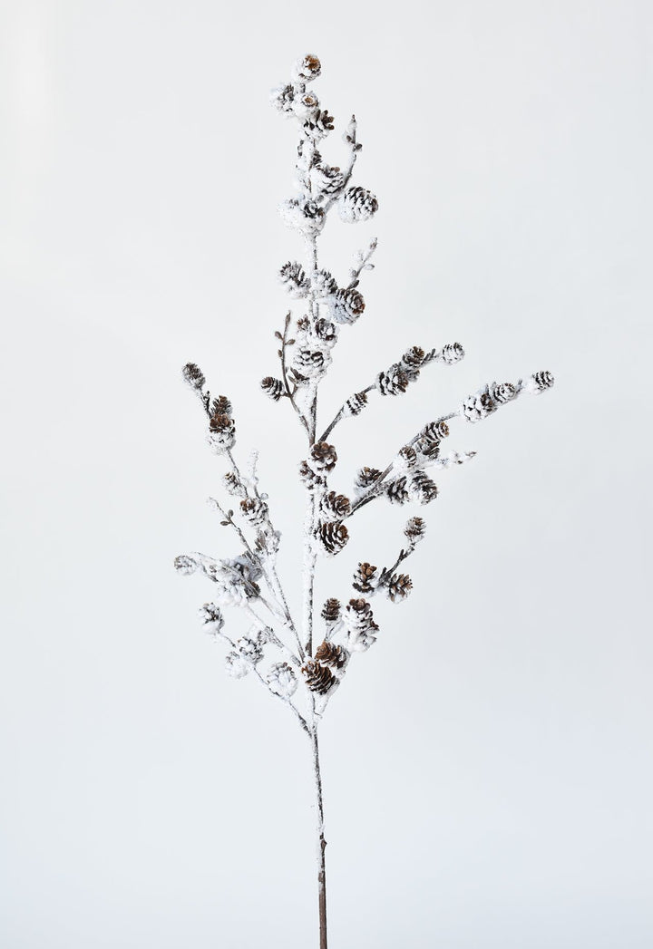 Snowed Pinecone Spray Stem, 31.5"