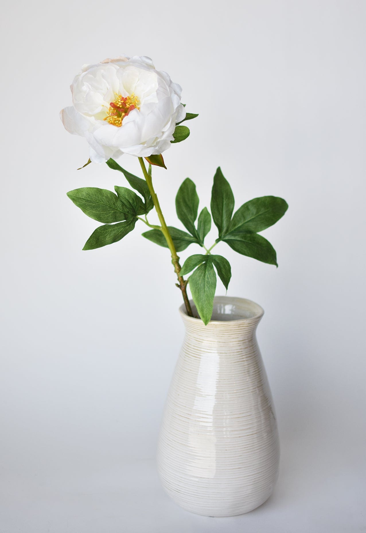 Peony Stem, 22", White