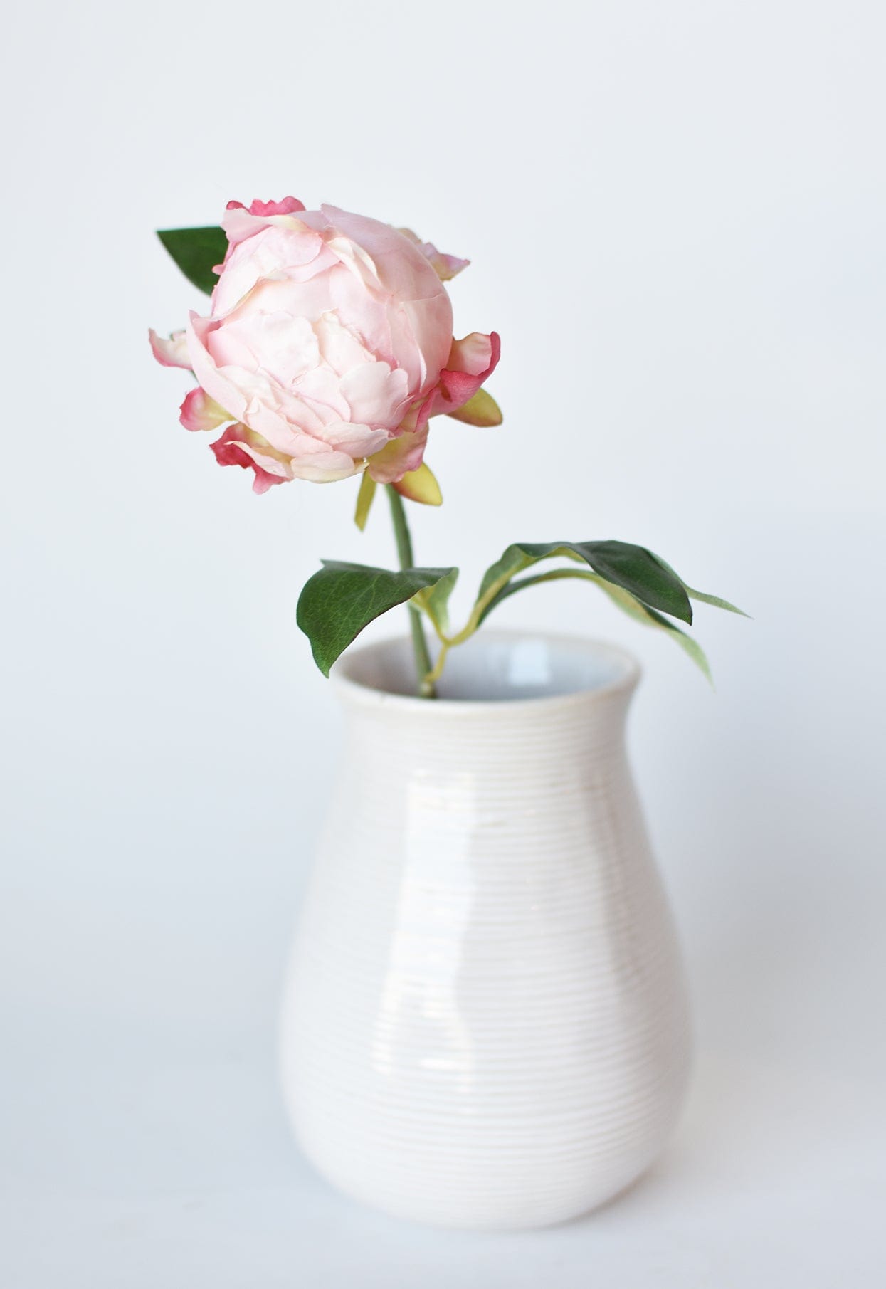 Peony Bud Stem, 18", Light Pink