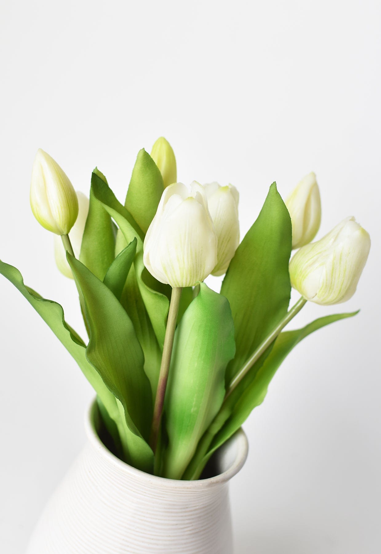 Tulip Stem Bundle, 11.75", White, Real Touch