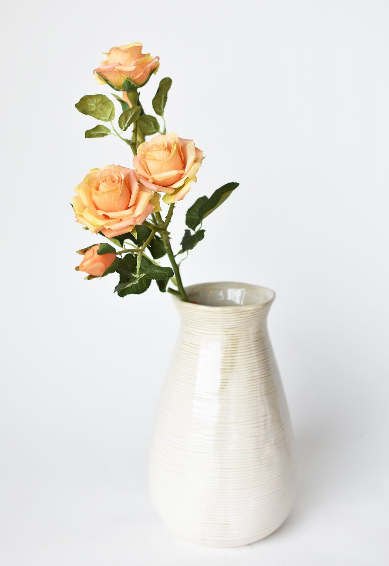 Rose Stem, 22.5", Peach & Orange & Yellow