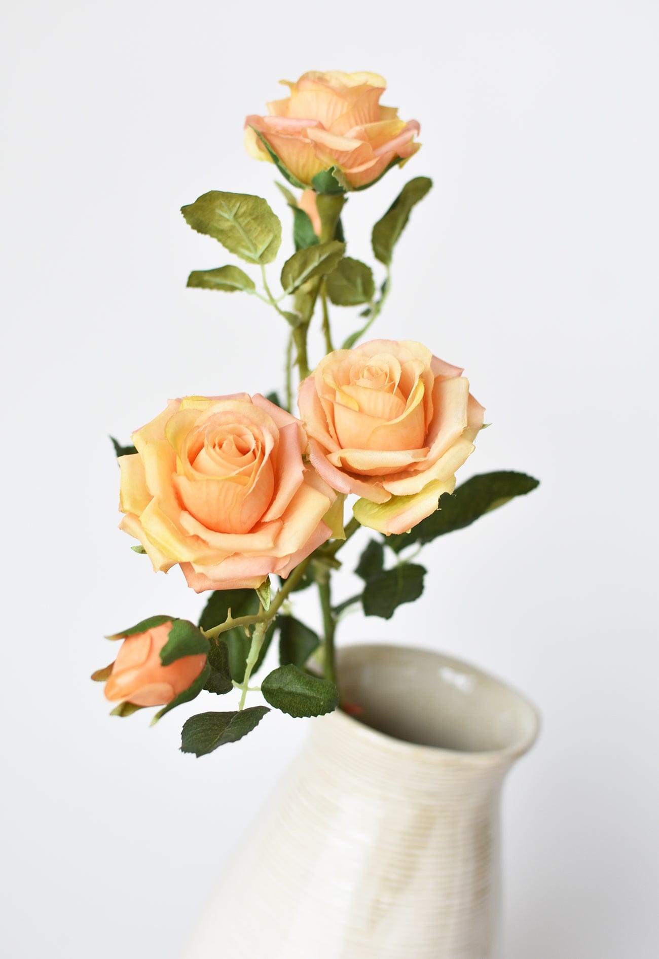 Rose Stem, 22.5", Peach & Orange & Yellow