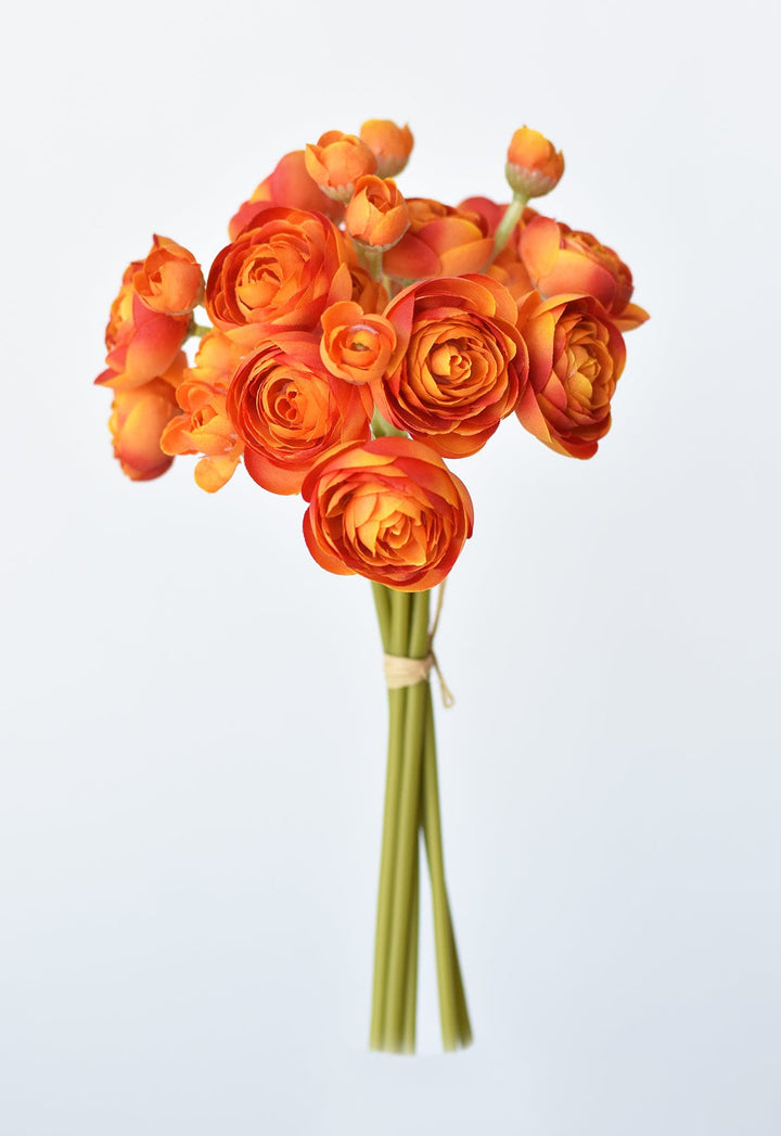 Ranunculus Stem Bundle, 10.5", Peachy Orange