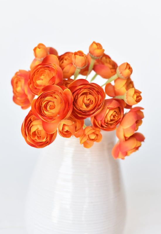 Ranunculus Stem Bundle, 10.5", Peachy Orange