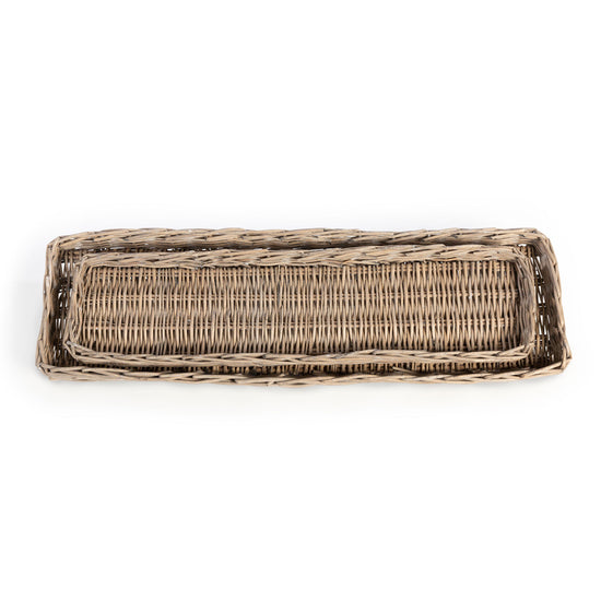 Rattan Woven Bread Trays, Set of 2