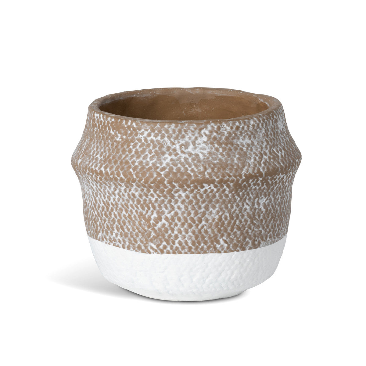 Woven Pattern Cement Pot, Large