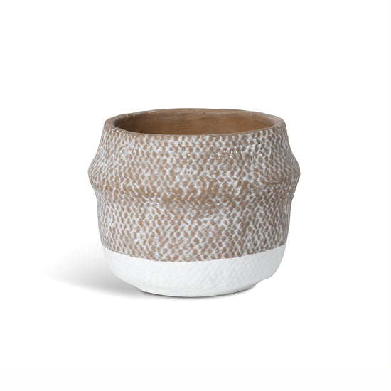 Woven Pattern Cement Pot, Medium