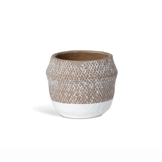 Woven Pattern Cement Pot, Small