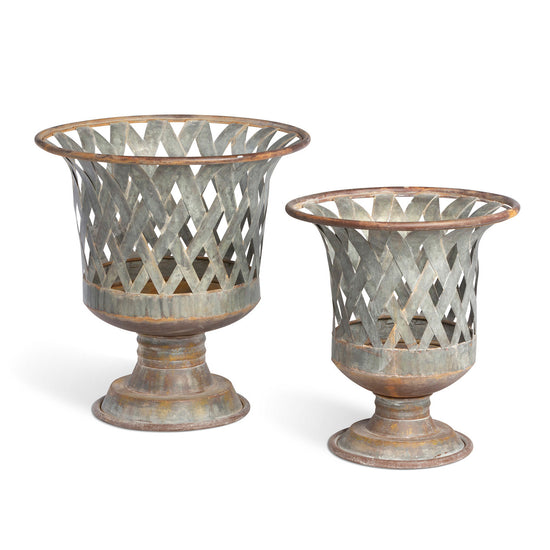 Woven Metal Classic Urn, Set of 2