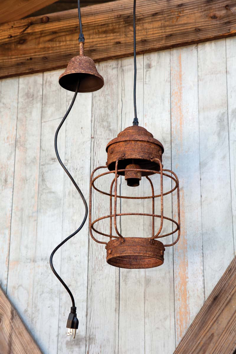 Salvaged Lantern Hanging Light Fixture