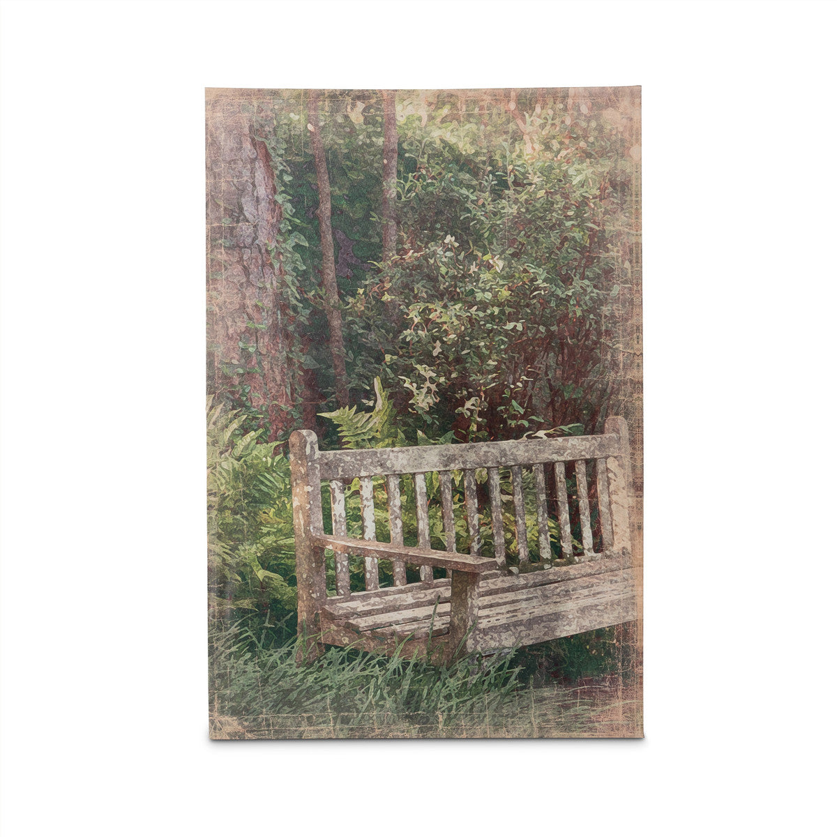 Secret Garden Bench Print on Canvas