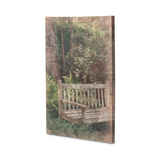 Secret Garden Bench Print on Canvas