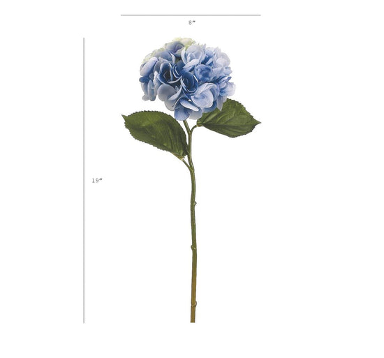 Hydrangea Stem, 19", Soft Blue