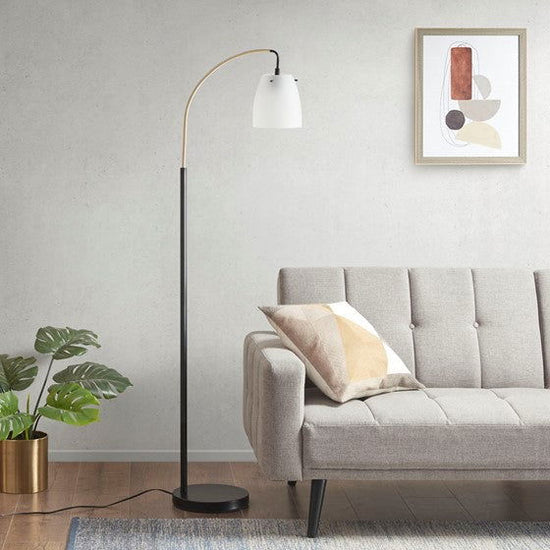 Bristol Bristol Floor Lamp - Matte Black Base/Frosted Shade - Mac & Mabel