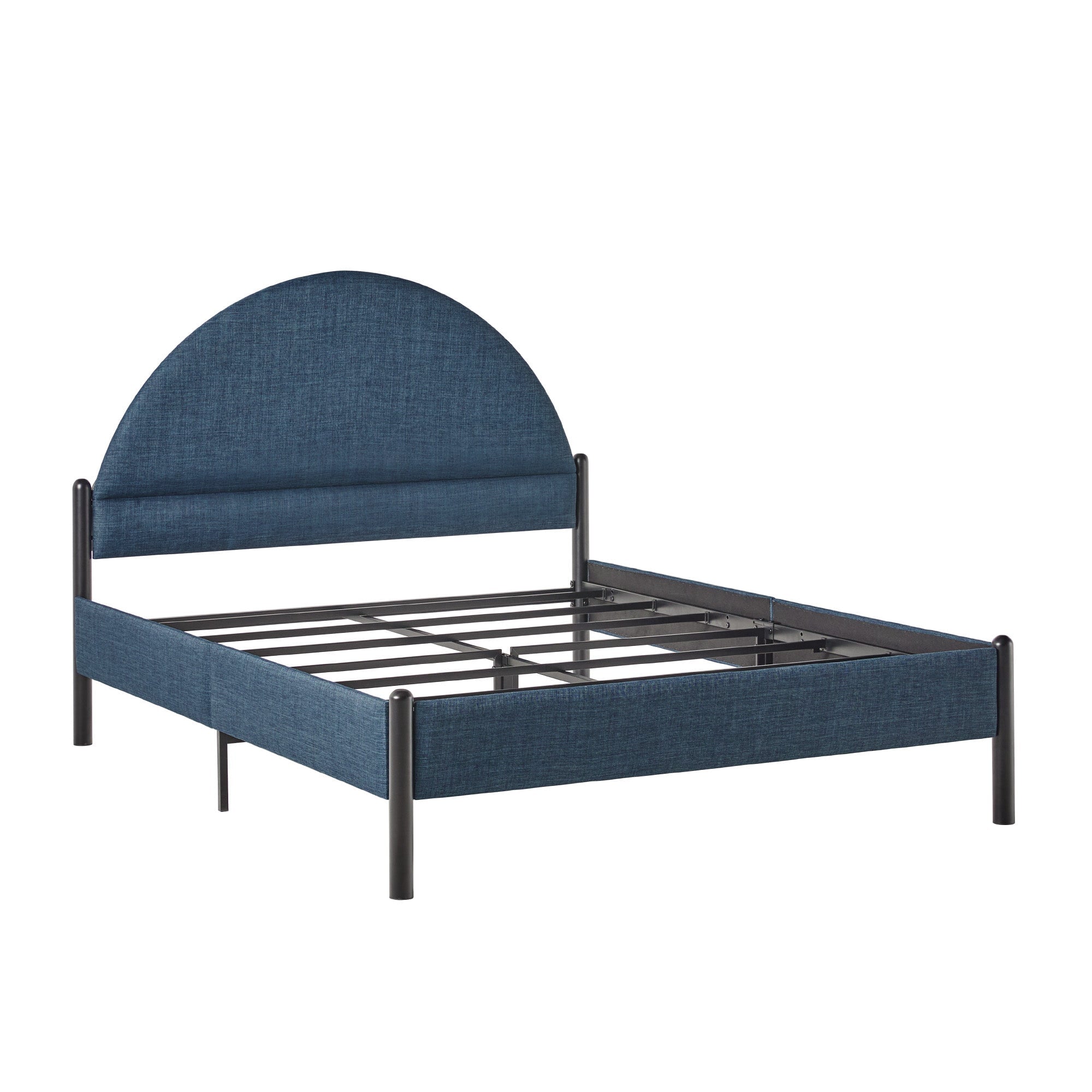 Gastonia Queen Metal and Upholstered Bed with Arched Headboard