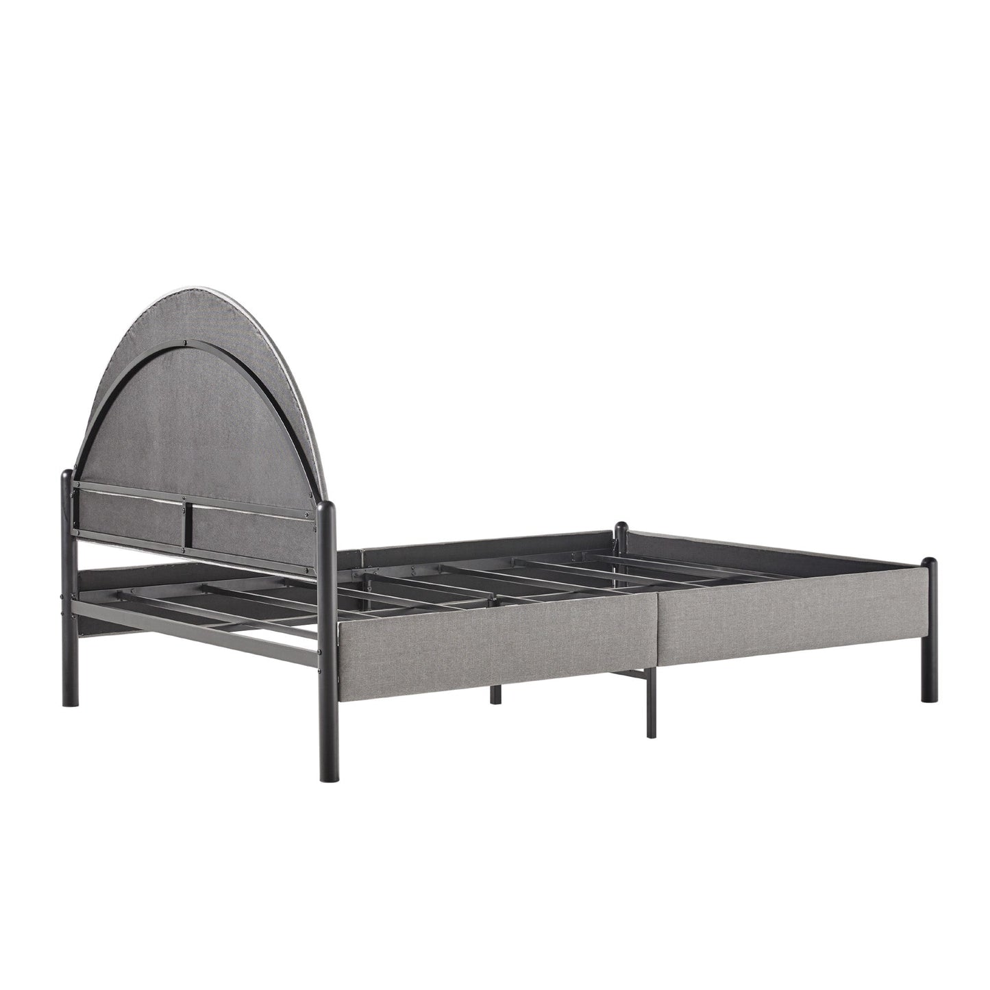 Gastonia Queen Metal and Upholstered Bed with Arched Headboard