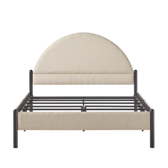 Gastonia Queen Metal and Upholstered Bed with Arched Headboard