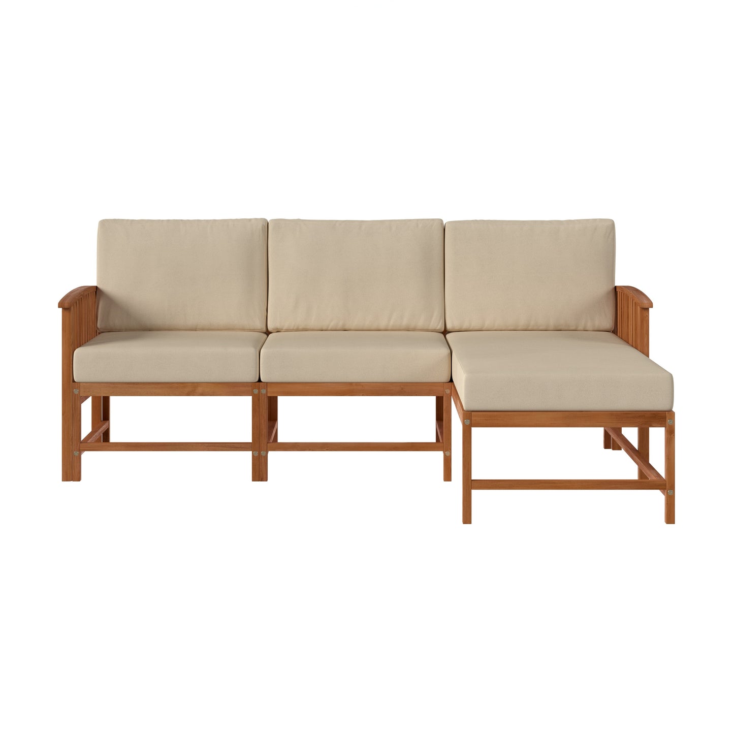 Midland Modern Solid Wood 3-Piece Outdoor Sectional Set