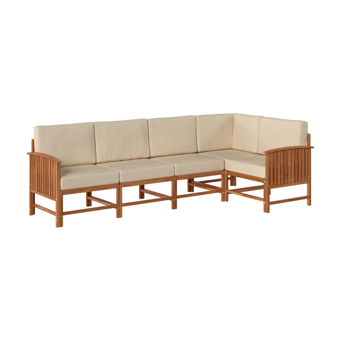 Midland Modern Solid Wood 5-Piece Outdoor Sectional Set