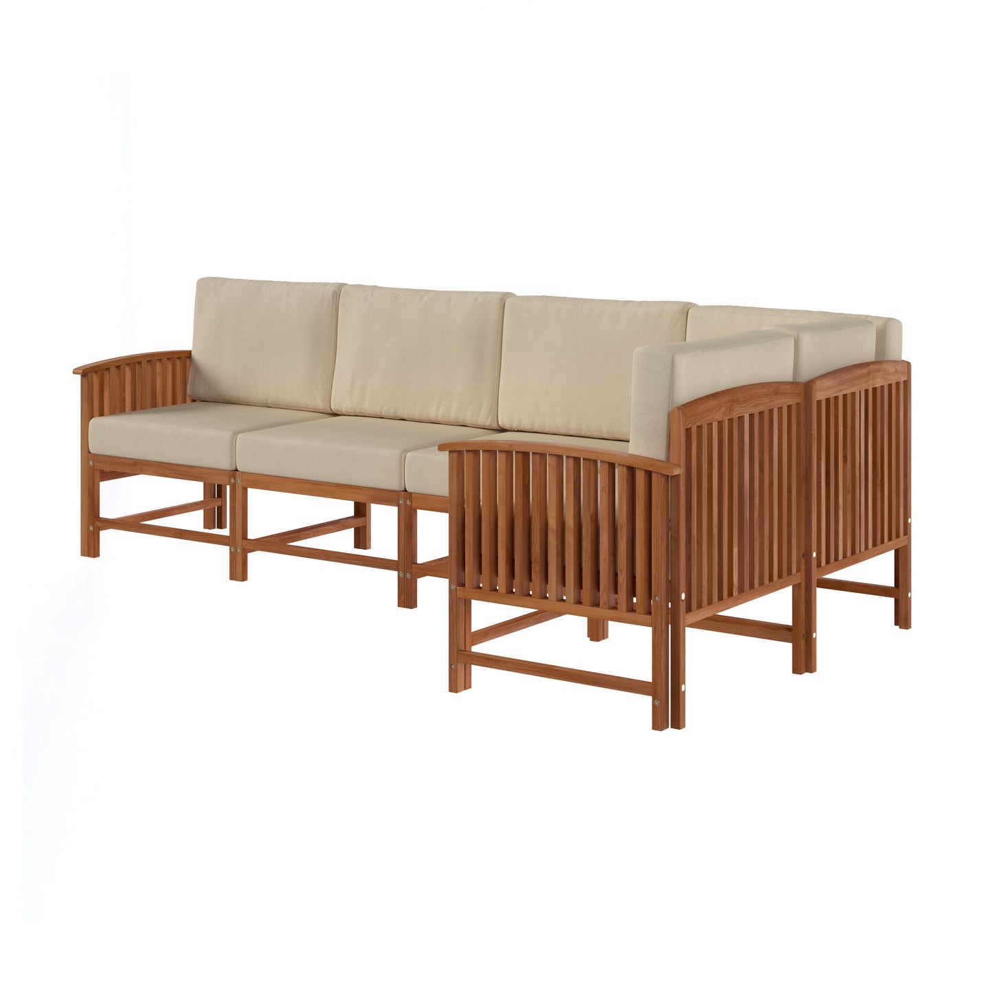 Midland Modern Solid Wood 5-Piece Outdoor Sectional Set